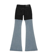 Color Block Bootcut Jeans-OPEN YY-Forget-me-nots Online Store