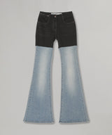 Color Block Bootcut Jeans-OPEN YY-Forget-me-nots Online Store
