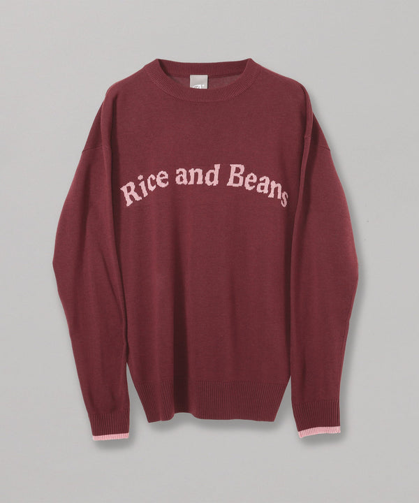 ＜Sale＞Rice And Beans Knitted Jumper-Positive Message-Forget-me-nots Online Store