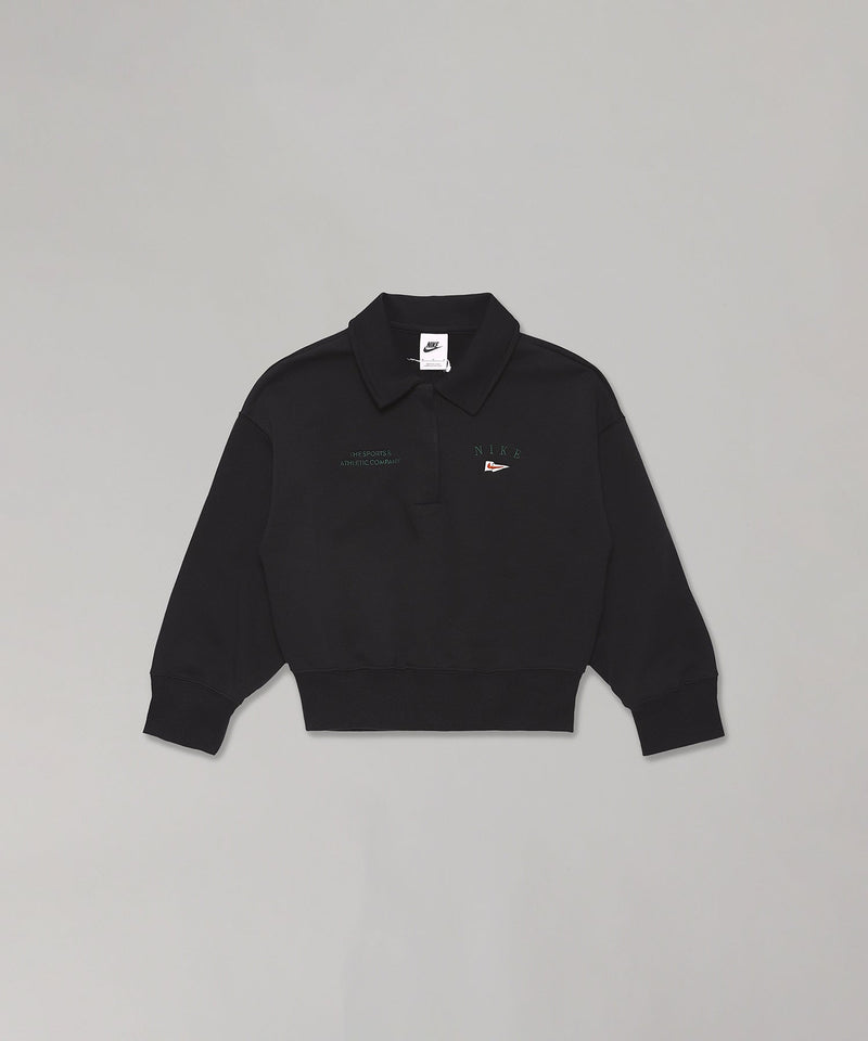 Wmns Nsw Flc L/S Crop Top 3Q Polo NCPS-NIKE-Forget-me-nots Online Store