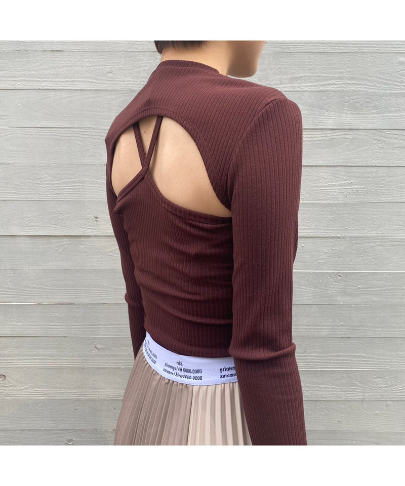 ＜Archive Sale＞Strap Jersey Top With Sleeves-rokh-Forget-me-nots Online Store