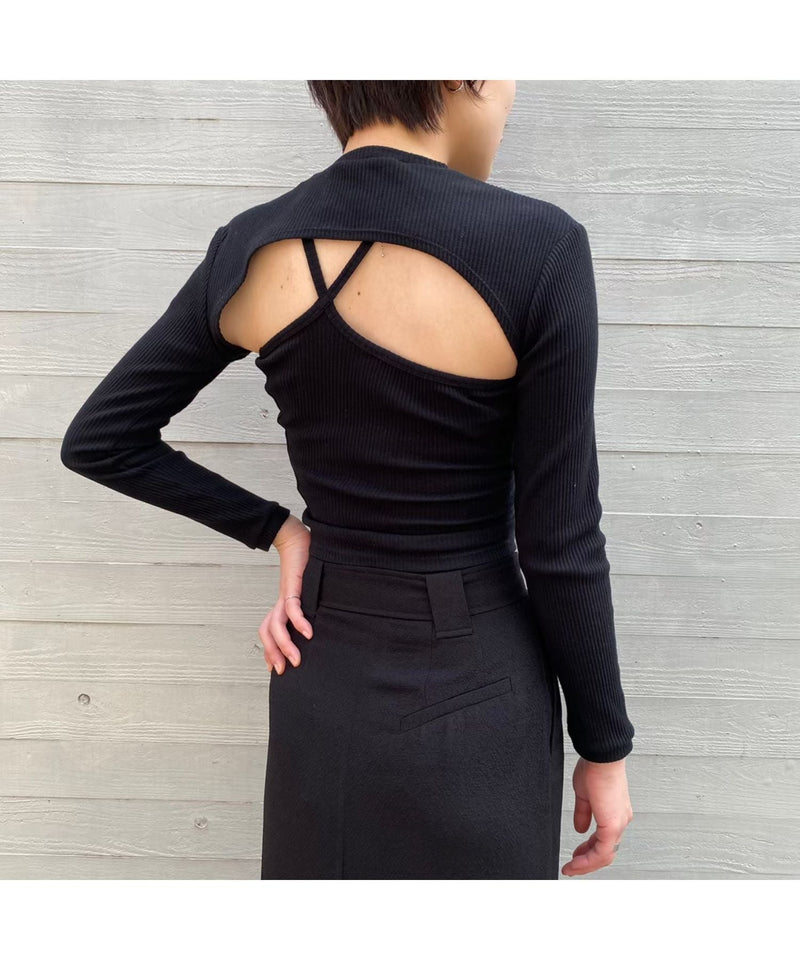 ＜Archive Sale＞Strap Jersey Top With Sleeves-rokh-Forget-me-nots Online Store
