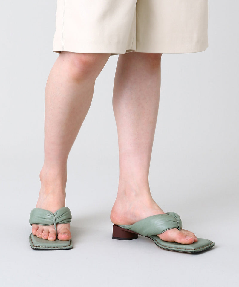 ミスタ(MIISTA)｜Anais Shamrock Green Pathed Nappa Sandals 