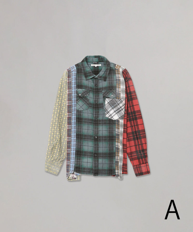 Flannel Shirt->7 Cuts Shirt/Reflection-NEEDLES-Forget-me-nots Online Store