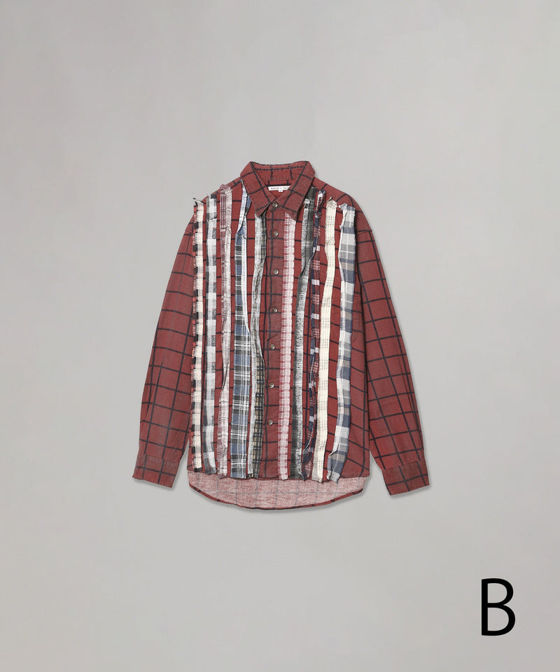 Flannel Shirt->Ribbon Shirt/Reflection-NEEDLES-Forget-me-nots Online Store
