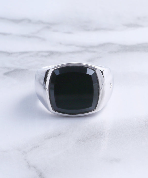 Shelby Ring Polished Black Onyx-TOM WOOD-Forget-me-nots Online Store