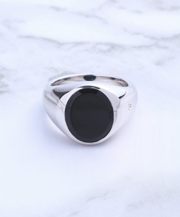 Lizzie Ring Polished Black Onyx-TOM WOOD-Forget-me-nots Online Store
