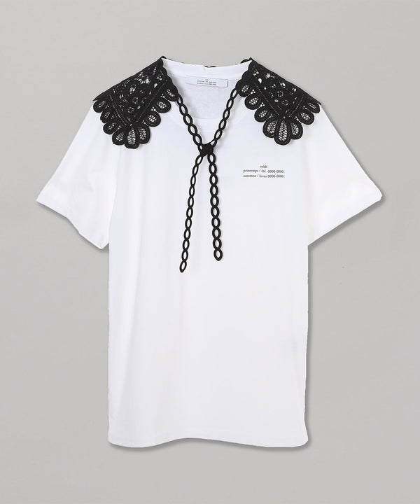 T-Shirt With Lace-rokh-Forget-me-nots Online Store