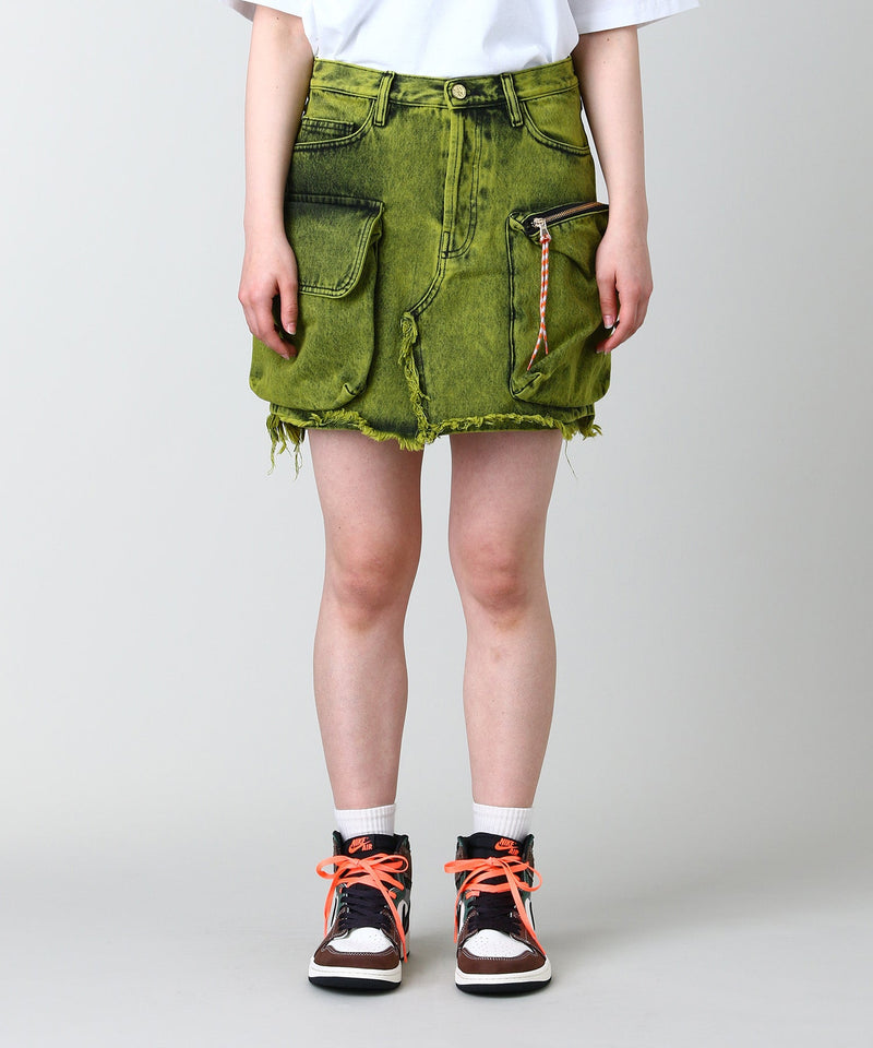 ＜Sale＞Acid Washed Cargo Skirt-Aries-Forget-me-nots Online Store