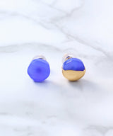 Ukishima Blue Agate Earrings-PREEK-Forget-me-nots Online Store