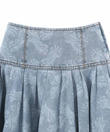 ＜Archive Sale＞Blue Allover Printed Flare Denim Long Sk-WE11DONE-Forget-me-nots Online Store