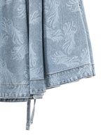 ＜Archive Sale＞Blue Allover Printed Flare Denim Long Sk-WE11DONE-Forget-me-nots Online Store