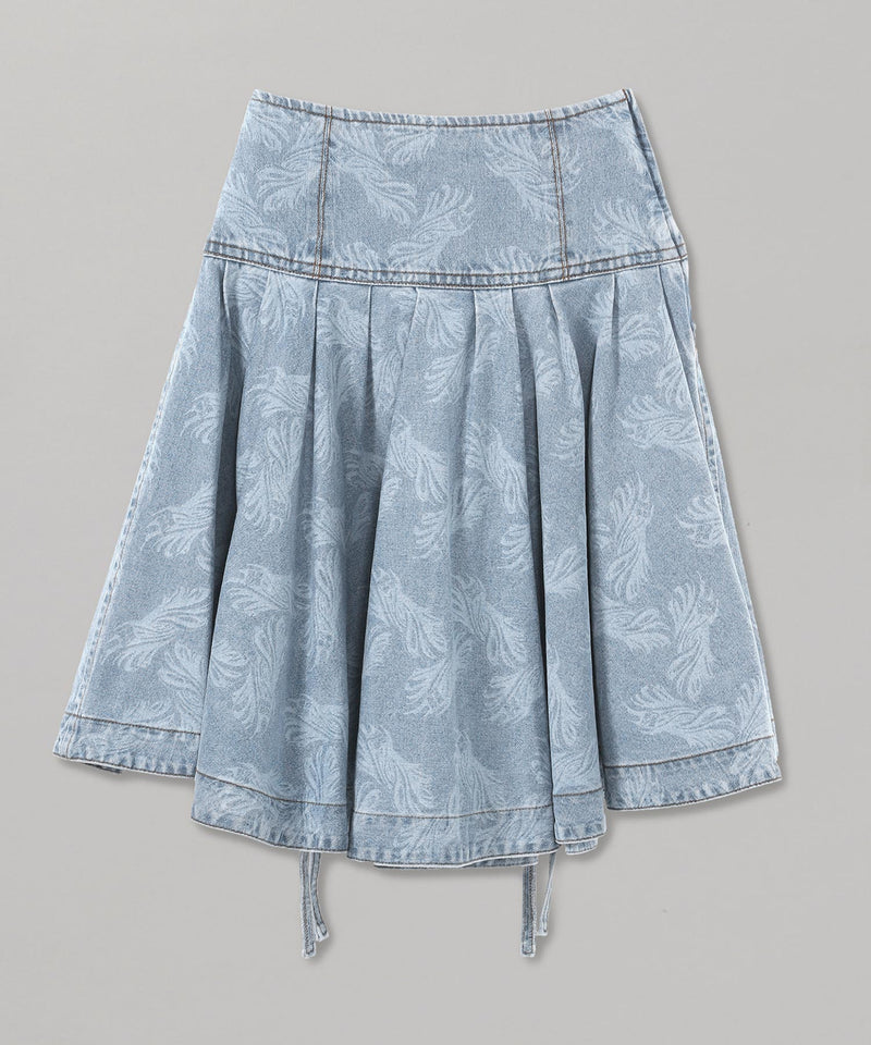＜Archive Sale＞Blue Allover Printed Flare Denim Long Sk-WE11DONE-Forget-me-nots Online Store