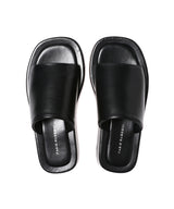 Leather Flat Slide Sandal-FABIO RUSCONI-Forget-me-nots Online Store