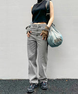 Pigment Dyeing Denim Pants-Forget-me-nots-Forget-me-nots Online Store